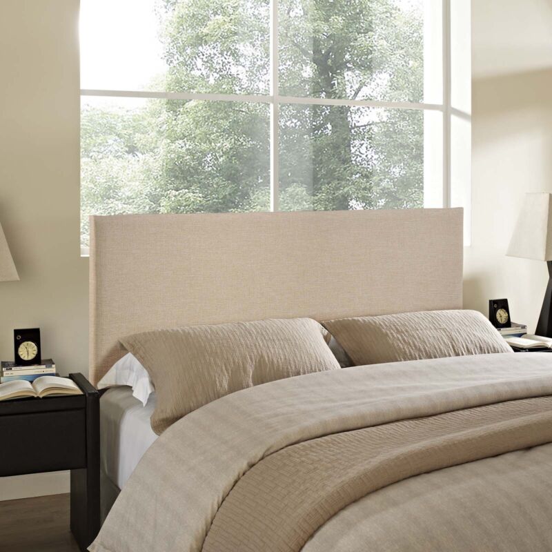 Modway Region Linen Fabric Upholstered Queen Headboard In Cafe