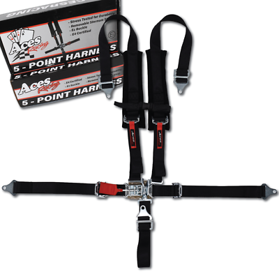 5 Pt. Off Road Harness (Black) E4 Certified-RZR UTV Jeep Buggy-Ultra Comfortable