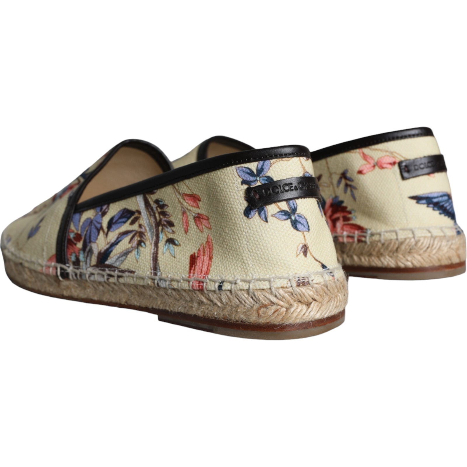 Pre-owned Dolce & Gabbana Shoes Beige Floral Canvas Espadrilles Slip On Eu40 / Us7 470usd