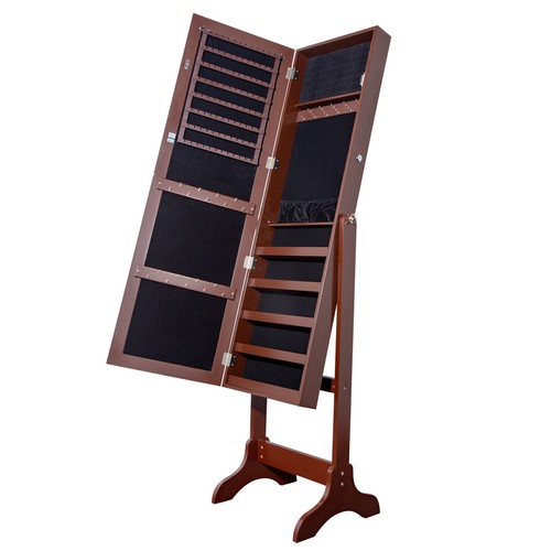 Jewelry Armoire Cabinet Free Standing Storage Organizer with Full Length Mirror