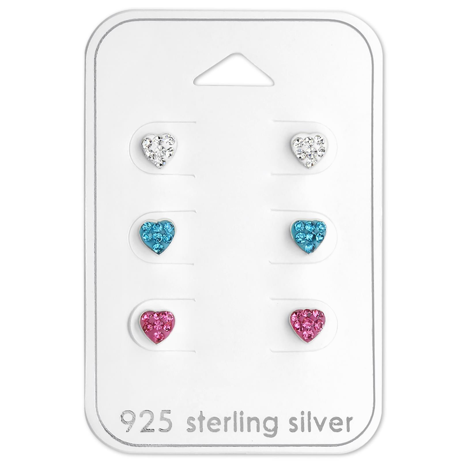Herz Kinder Schmuckset 925 Silber für Mädchen Ohrstecker Schmuck Geschenk