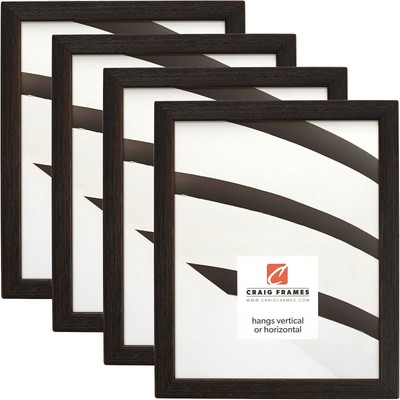 Craig Frames Farmhouse Essentials Tall, .75'' Black Wood Picture Frame 4-Pack