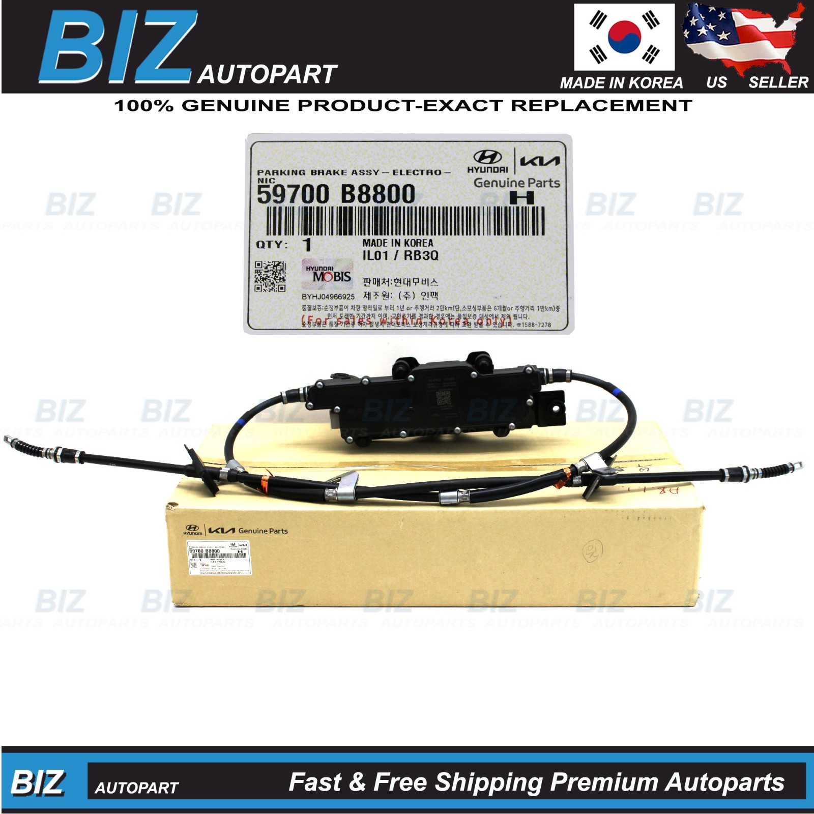 Genuine Rear Electronic Parking Brake Cable for 17-19 Santa Fe AWD 59700-B8800