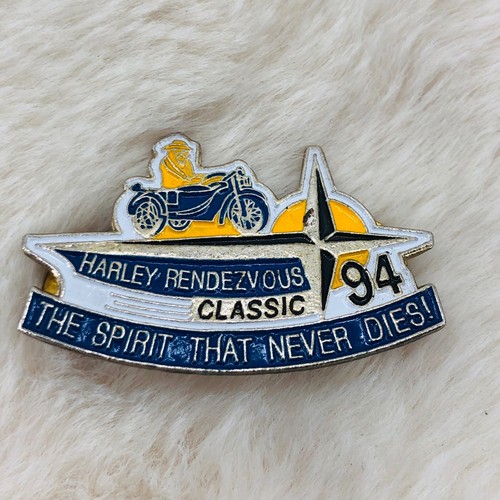 1994 Harley Davidson Motorcycle Rendezvous Classic Souvenir Enamel Vest Pin