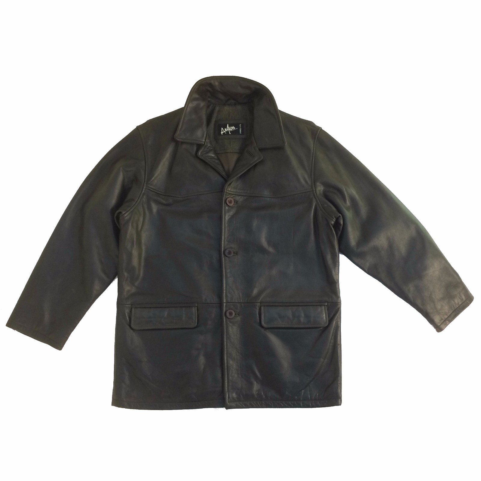 Pre-owned Anjum Garlic , Vintage, Men's, 3 Buttons Genuine Leather Jacket / Coat 3/4 Length In Brown