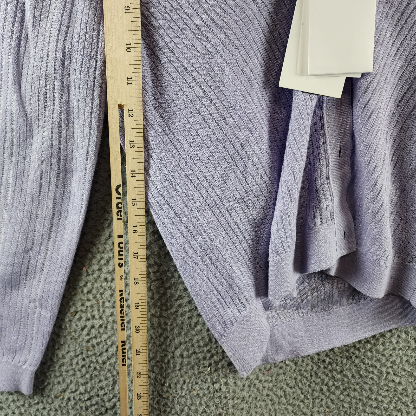 Theory Cropped Cardigan Women's P Soft Iris V-Neck Linen Blend Button Front L/S - Picture 9 of 14