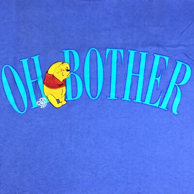NEW Women's Disney Shirt Small Medium Winnie Pooh O Bother Blue Tshirt Cotton