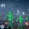 2 Pack Halloween Luminous Skeleton Decorations 5ft / 3ft Full Body Glow-in-The-Dark Skeleton Rotatable Skeleton Hanging Decors for Halloween Party Haunted House Outdoor Decor