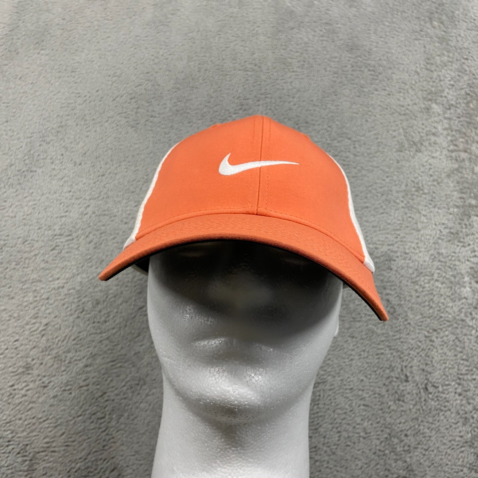 Nike Golf One Swoosh Logo Hat White Orange Baseball Cap