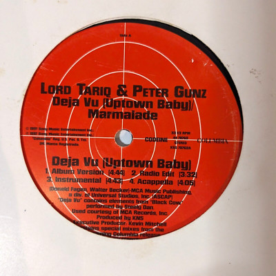 Lord Tariq & Peter Gunz 12'' Deja Vu Uptown Baby Marmalade, Columbia VTG Codeine