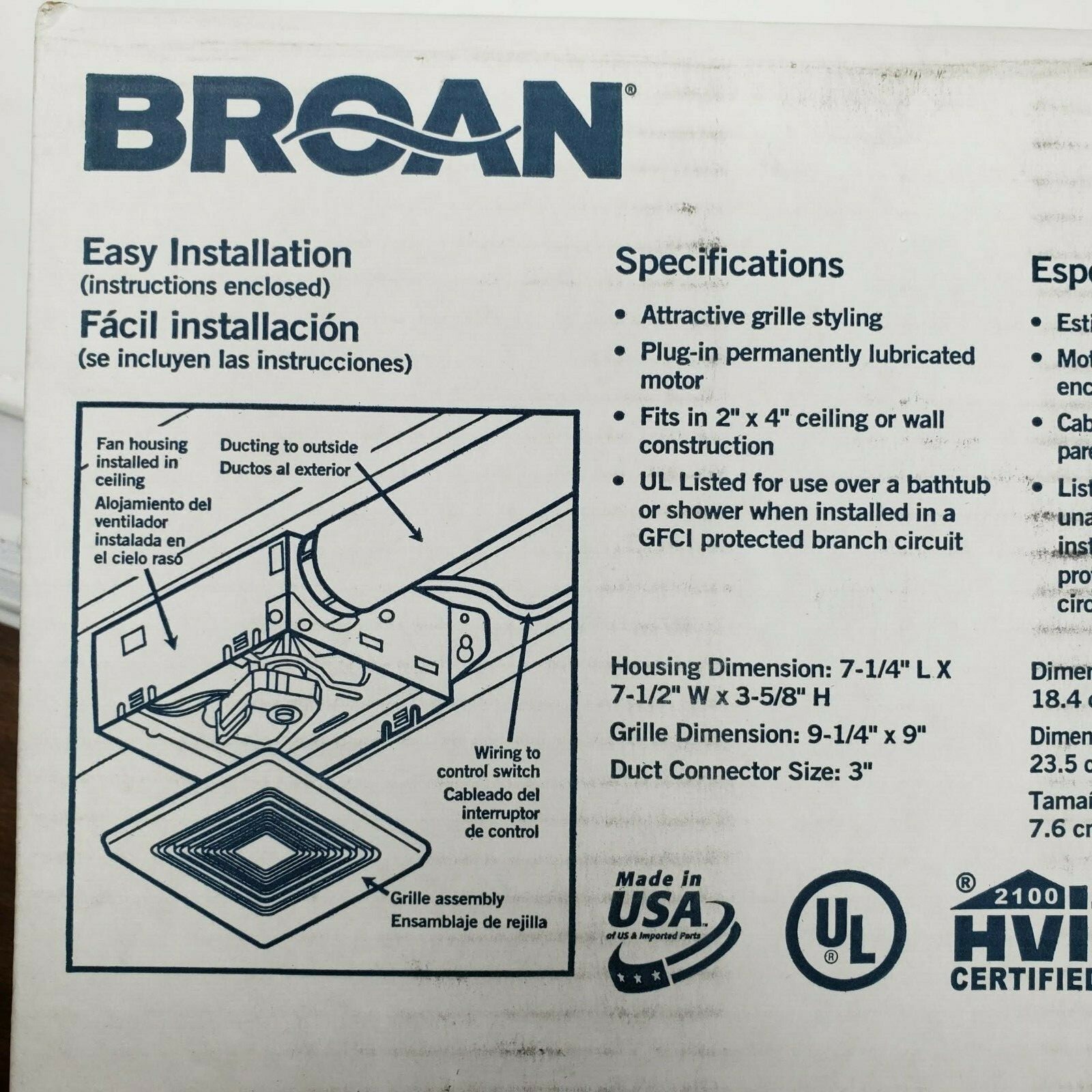 NEW Broan Ventilation Fan Economy Model  #688 50 CFM 4.0 Sones