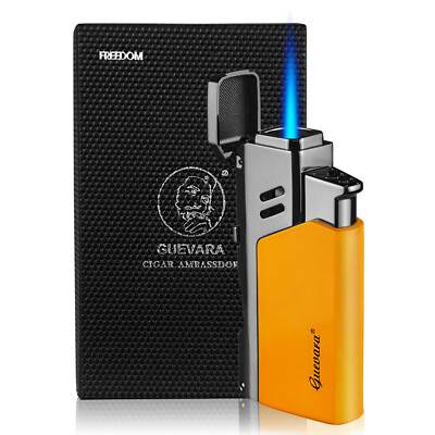Cigar Lighter with Punch Draw Enhancer All-in-one Refillable Torch Lighter