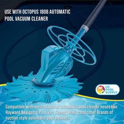 8 Piece Swimming Pool Vacuum Cleaner Hose Set, Blue & Gray 40" Flexible Sections