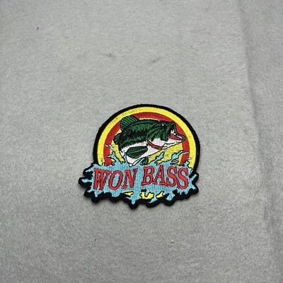 Won Bass Iron On Bass Fishing Patch LMB