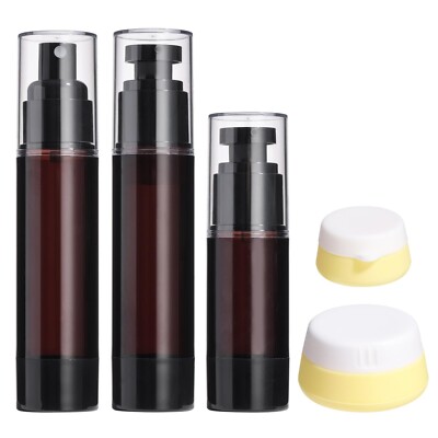 JPNK 5PCS Set Empty Refillable Airless Pump Bottle,Travel Foundation Containe...
