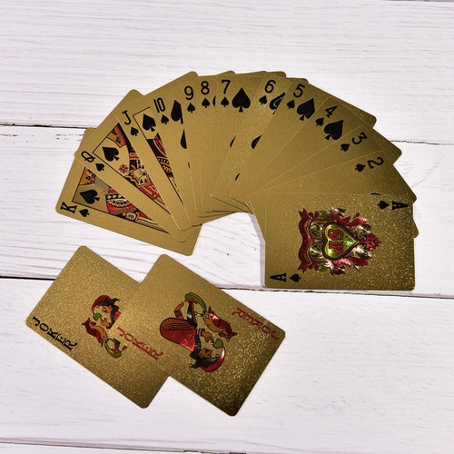 2 DECKS Waterproof Plastic Playing Cards Collection Gold Diamond Poker Game Card