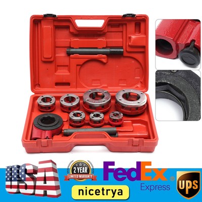 BSPT Pipe Threader Threading 3/8'' to 2'' Die Dies Set w/Handle Ratchet 7 Size