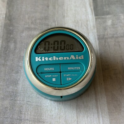 KitchenAid Digital Kitchen Timer Teal & Chrome Cooks Series Tested Rare Color