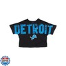 FOCO Women's Detroit Lions NFL Team Logo Ladies Fashion Distressed Wordmark Crop Top Shirt, Small