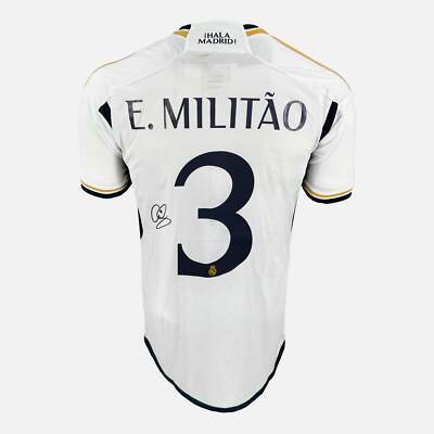 値下げ‼️正規品 Real Madrid E. Militão ユニフォーム Eder Militao Signed Real Madrid Shirt 2023-24 Home [3] | eBay
