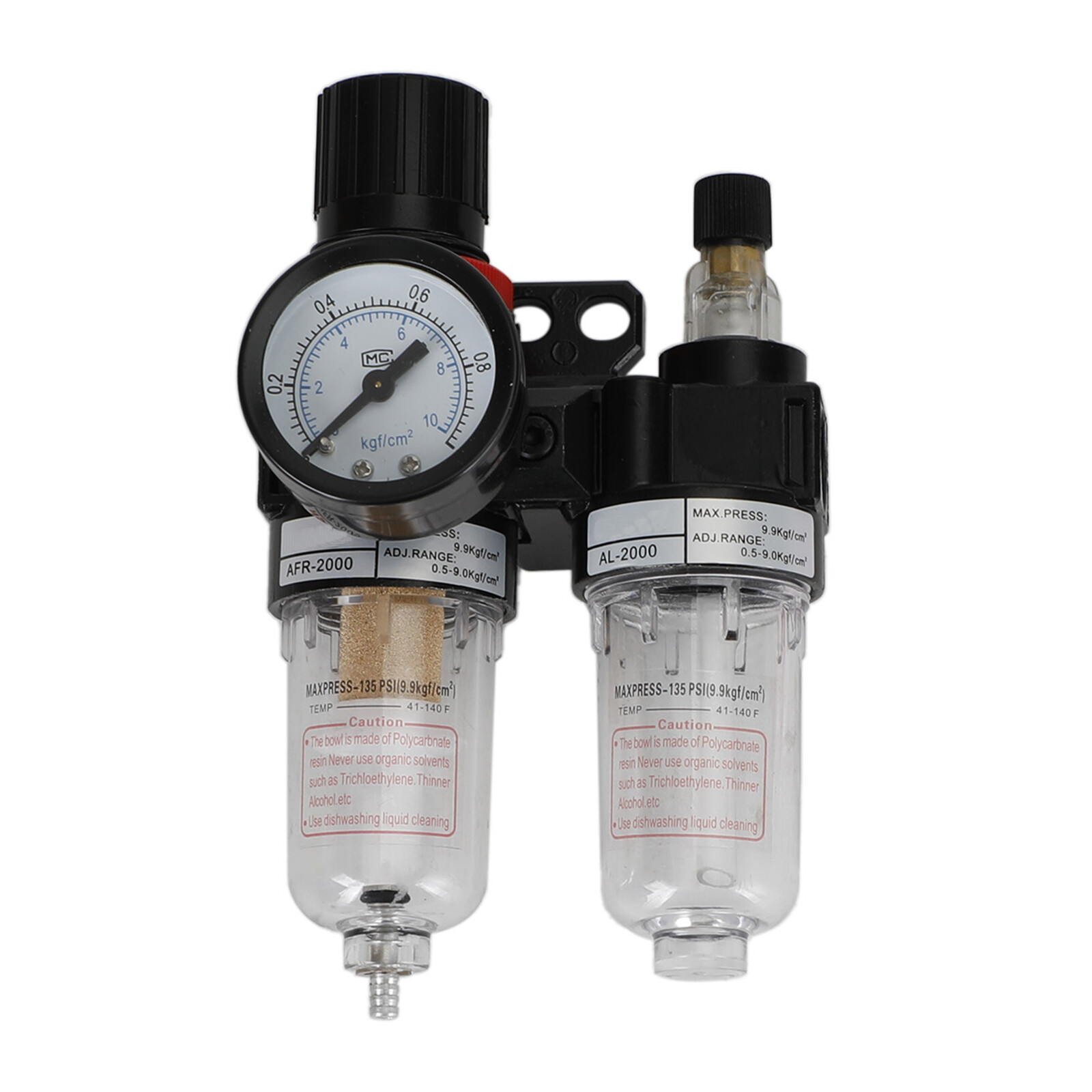 🔥1/4" Air Pressure Regulator Compressor Oil/Water Separator Filter With Gauge