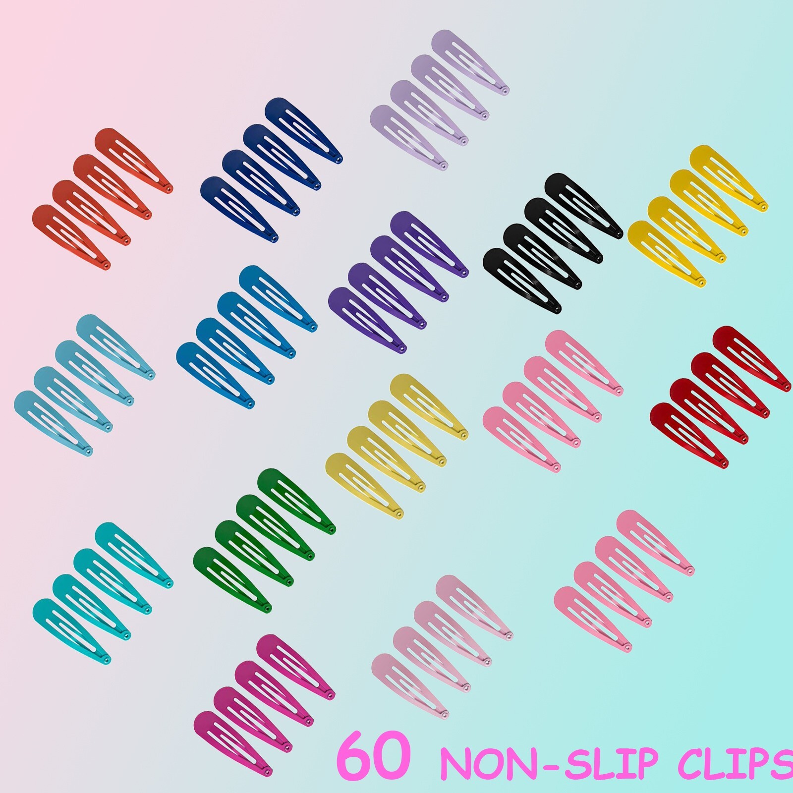 Hair Barrettes Non-Slip Hair Clips 2 Inch Metal Hairpins Accessories for Kids