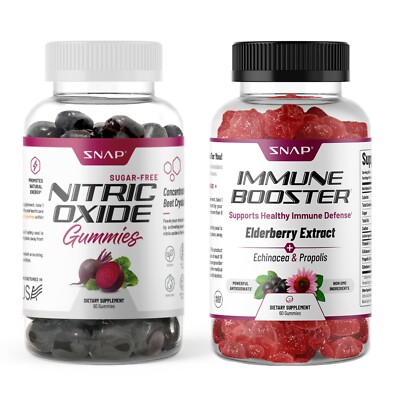 Sugar Free Nitric Oxide Cherry Beet + Elderberry Immune Support Gummies Bundle