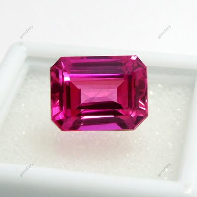 Emerald Cut Huge Size 8.05 Ct CERTIFIED Loose Gemstone Natural Pink Ruby