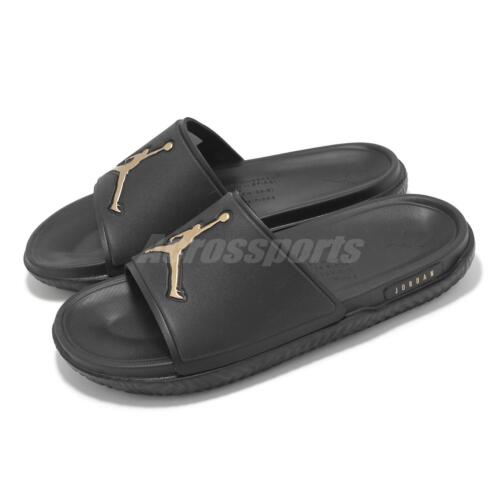Nike Jordan Jumpman Slide Black Metallic Gold Men Slip On Nike Jordan Jumpman Slide Black Metallic Gold Men Slip On