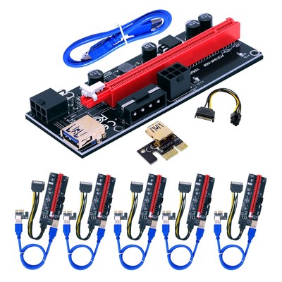 PCI-E Riser 009S GPU Riser Adapter Card PCIE X1 to X16 Extender PCI-Express R...