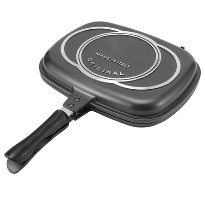 RBSD Double-sided Frying Pan, 32cm/12.6in BBQ Grill Pan, Double Side Pressure Co
