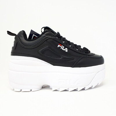 NEW FILA Disruptor II 2 Wedge Womens Platform Shoe Sneaker Chunky Retro Black US