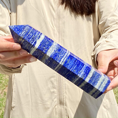 1.65LB  Natural lapis lazuli crystal obelisk quartz crystal energy column