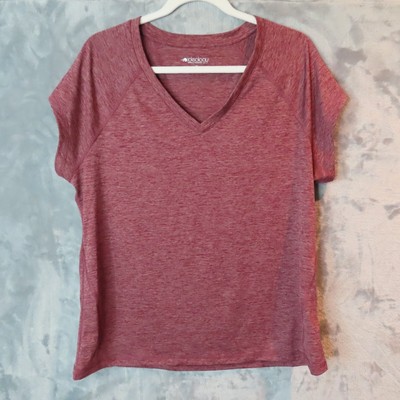 IDEOLOGY ID Essentials Shirt Womens XL Extra Large Marled Sangria Burgundy Top