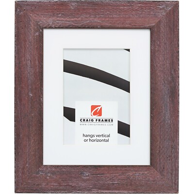Craig Frames Hatteras, 2'' Boho Rustic Red Solid Wood Picture Frame With a Mat