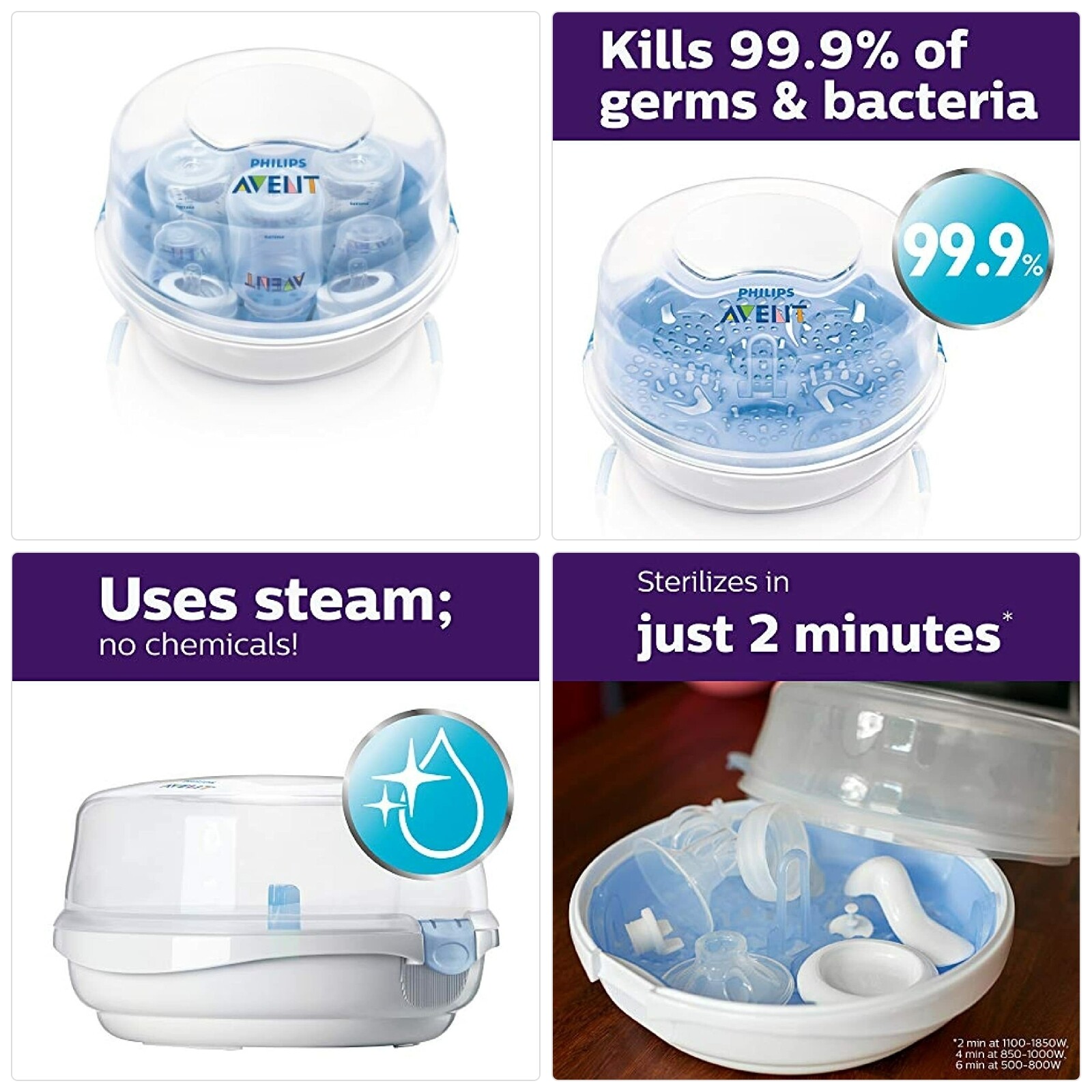 Philips AVENT Microwave Steam Sterilizer for Baby Bottles, P