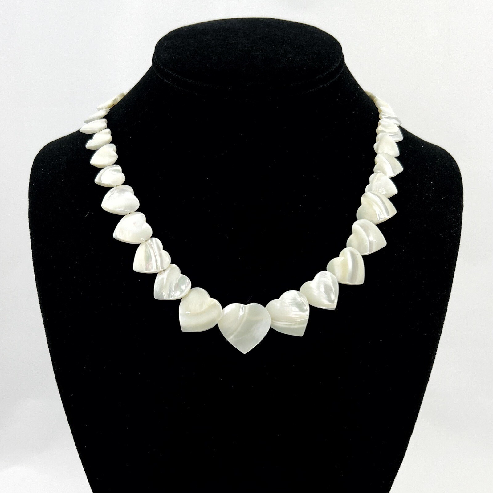 Vintage Avon Heart Necklace Flashy Mother Of Pearl | eBay