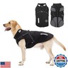Warm Dog Coat: Winter Jacket With Built-in Harness - Fleece Coat With Reflective Stripes, Waterproof Vest for Cold Weather - Small Medium Large Dogs, Black M