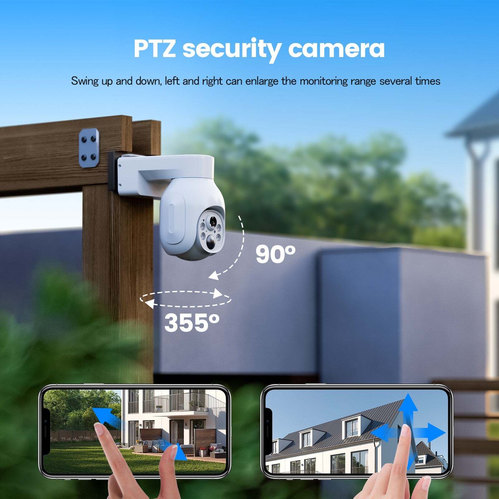 CAMCAMP 4MP Wireless Security Camera System Home Outdoor CCTV Solar PTZ Cameras