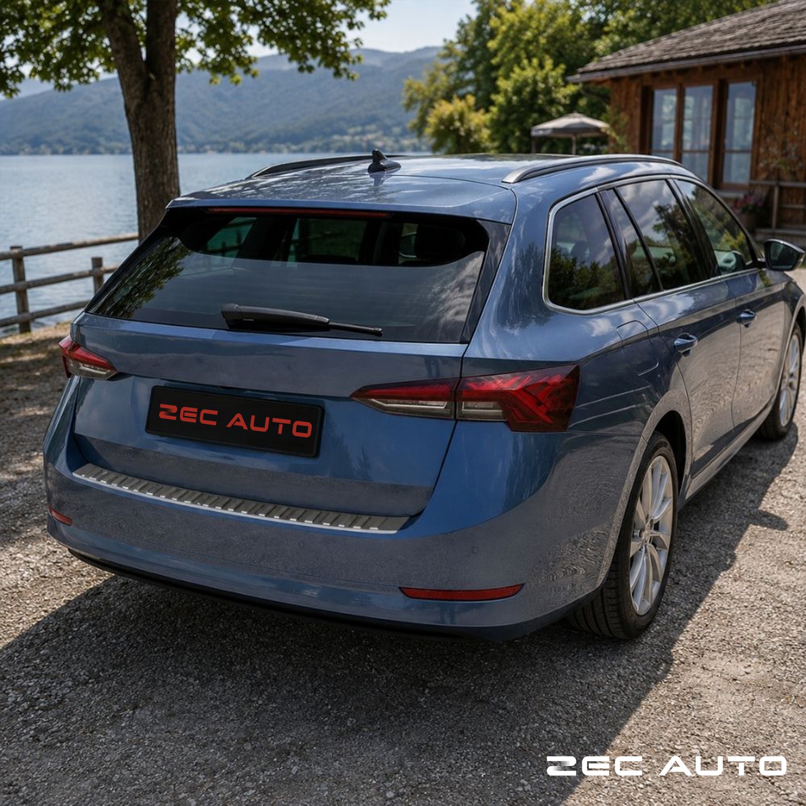 Rear Bumper Protector for Skoda Octavia IV Estate 2019+ Chrome Glossy Sill Guard