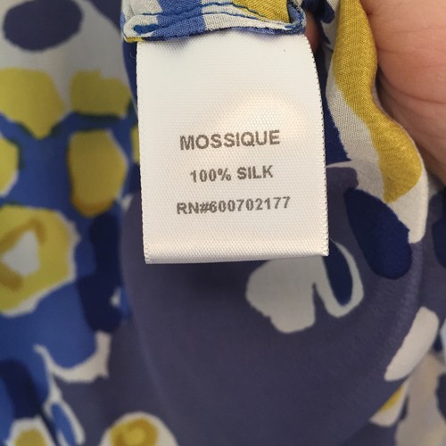 Mossique Womens Size M Medium Yellow Blue Silk Romper