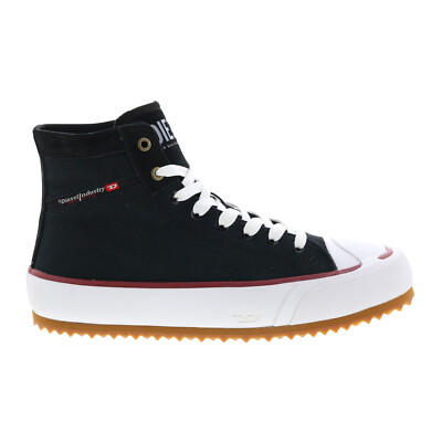 

Diesel S-Principia Mid Мужские Черные Холстовые Кроссовки На Шнуровке Lifestyle Обувь, Черный, Diesel S-Principia Mid