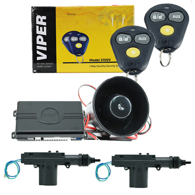 Viper 3100V Keyless Entry Car Alarm System + 2 Universal Door Lock Actuators New
