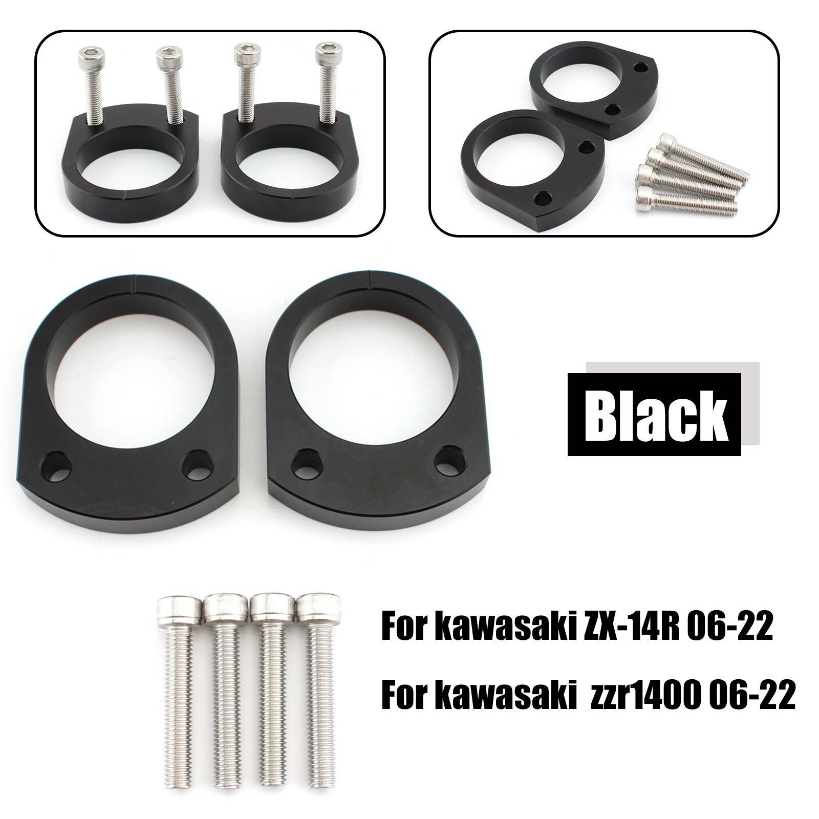 デル 2 PCS Motorcycle HandleBar Handle Bar Riser For Kawasaki ZX-14R