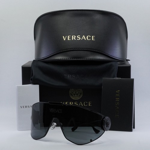 Pre-owned Versace Ve2268 143387 Matte Black/dark Grey 42-142-115 Sunglasses In Gray