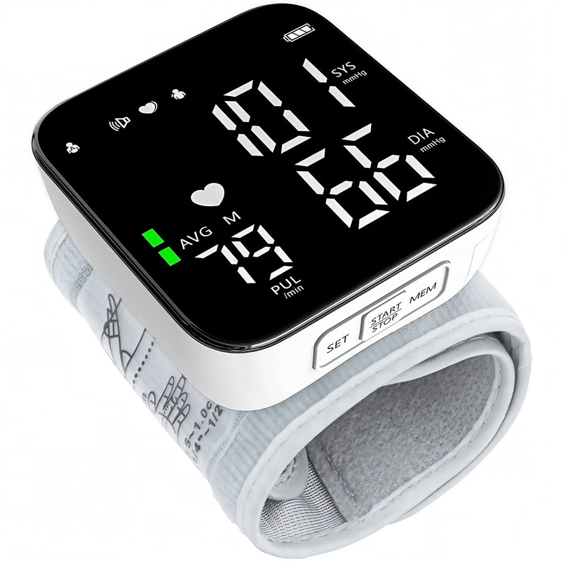 Automatic Wrist Blood Pressure Monitor, Adjustable Wrist Cuff