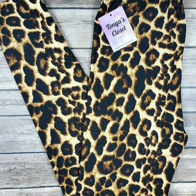 PLUS Classic Cheetah Leopard Leggings Animal Print Buttery Soft 10-18 TC