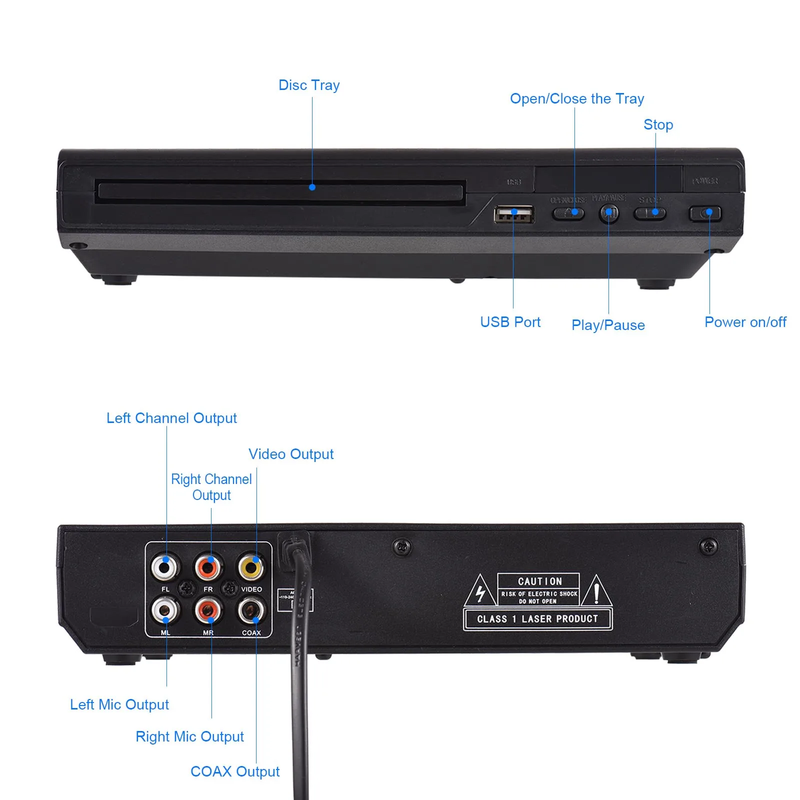 DVD CD Disc Player DVD-225 Home DVD Player DVD CD Disc Player Digital Multimedia