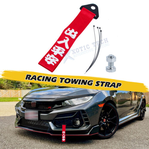 JDM Red Universal Car Tow Strap Belt Towing Hook Rope Nylon JDM Red Universal Car Tow Strap Belt Towing Hook Rope Nylon