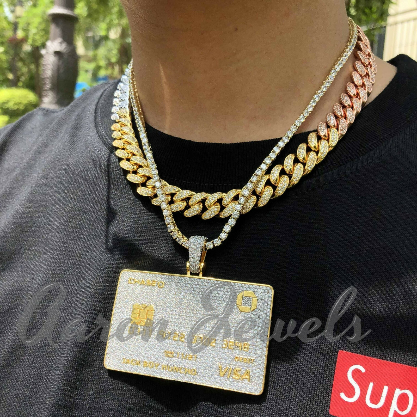 Pre-owned Handmade Mens Real 925 Silver 8.7ct Moissanite Customized Name Card Pendant Passes Tester In Yellow